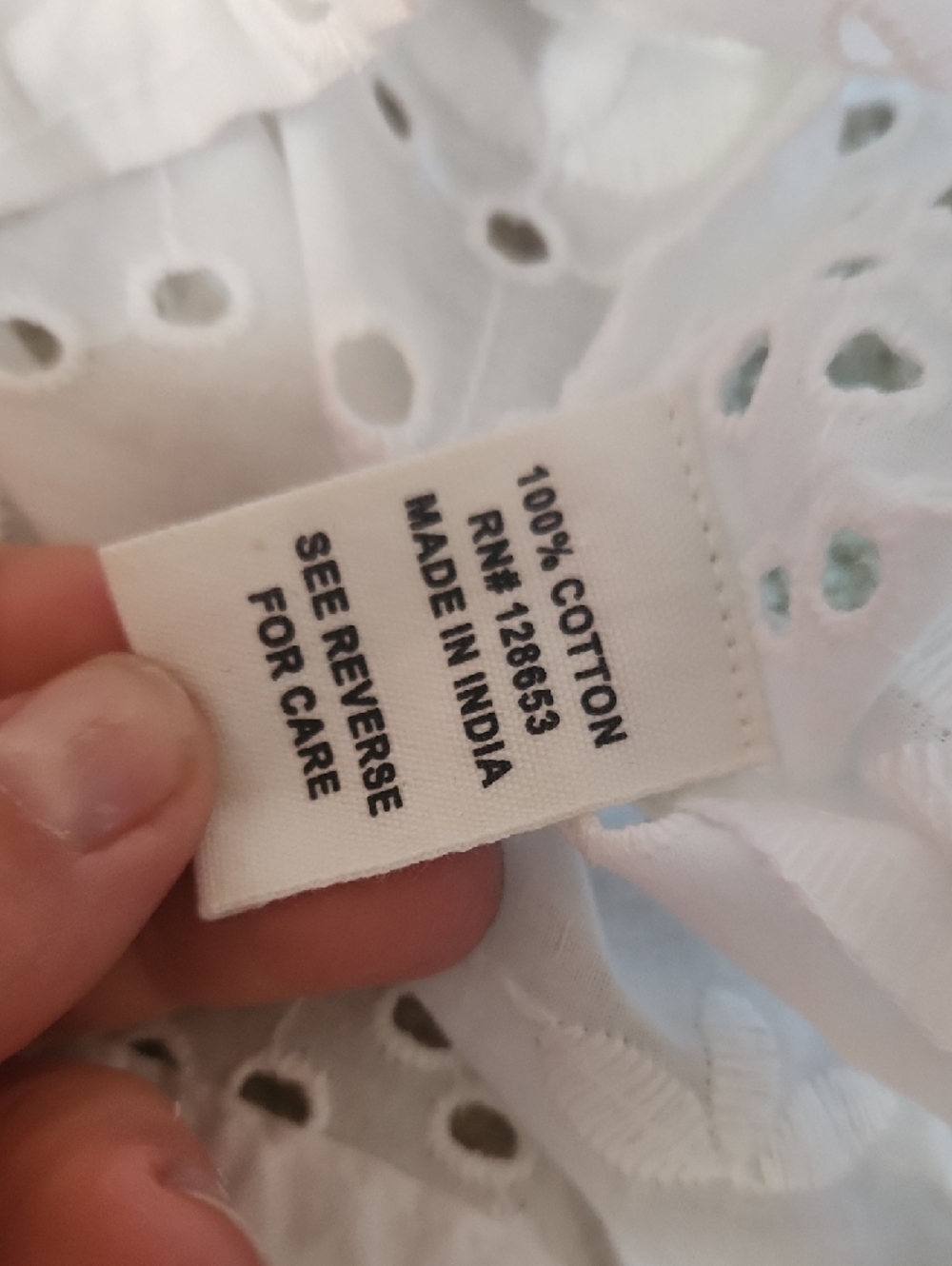 Joie White Eyelet Ruffle-Trim Blouse - Picture 12 of 14